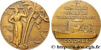FRANCE Médaille, Paquebot Colombie MER ET MARINE : PAQUEBOTS, NAVIRES, BATEAUX n.d. (58,5mm, 99,52g, 12h) -