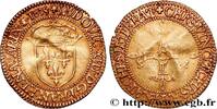 FRANCE Écu d'or au soleil, à la croix bâtonnée et fleuron LOUIS XIII LE JUSTE Saint-Lô 1615 (25mm, 3,4025g, 1h) -