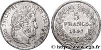 FRANCE 5 francs IIe type Domard LOUIS-PHILIPPE Ier Bordeaux 1837 (37mm, 24,96g, 6h) -