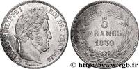 FRANCE 5 francs IIe type Domard LOUIS-PHILIPPE Ier Bordeaux 1839 (37mm, 25,04g, h) -