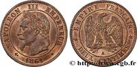 FRANCE Deux centimes Napoléon III, tête laurée, buste déf SECOND EMPIRE Paris 1861 (20mm, 1,98g, 6h) -