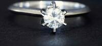 Bague en or blanc Solitaire Diamant 0,3 Carats -