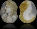 Camée orné d'un buste de Apollon / Dionysos revêtu de la nébride. -