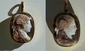 Pendentif or avec Camée sur agate : Psychée -