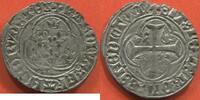 Französische Königliche Münzen BLANC CHARLES VII 1422-1461 A LA COURONNE, 4e ÉMISSION AVEC ÉTOILE SÉPARATIFS ET CROISETTES INITIALES (16 JUIN 1455, EXÉCUTOIRE DU 2 -