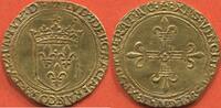 Französische Königliche Münzen 1512 ÉCU D'OR AU LOUIS XII SEIGNEUR DE GÊNES POUR LA DEUXIÈME FOIS 1508- SOLEIL ATELIER GÈNES A/ LVD DEI GRACIA FRANCOR REX Z IANVE D. ÉCU DE FR -