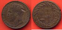 Ausländische Münzen 5 CENTIMES MONACO HONORE V GROSSE TETE 1837 MC POIDS 10.9g * / N° CATALOGUE : G103 -