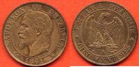 Französische Dezimalmünzen 5 CENTIMES NAPOLEON III TETE LAUREE 1861 A ATELIER PARIS POIDS 5g * / N° CATALOGUE : G155 -