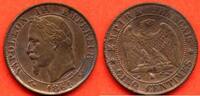 Französische Dezimalmünzen 5 CENTIMES NAPOLEON III TETE LAUREE 1861 K ATELIER BORDEAUX * / N° CATALOGUE : G155 -