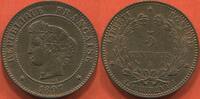 Französische Dezimalmünzen 5 CENTIMES TROISIÈME RÉPUBLIQUE 1871-1940 CÉRÈS ANNÉE 1897 A TORCHE ETAT SUPERBE AVEC TOUT SON ÉCLAT DE FRAPPE / N° CATALOGUE : G157a -