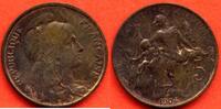Französische Dezimalmünzen 5 CENTIMES TROISIÈME RÉPUBLIQUE 1871-1940 EN BRONZE DANIEL-DUPUIS ANNÉE 1904 ETAT TTB / N° CATALOGUE : G165 -