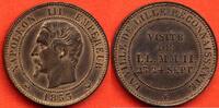 Französische Dezimalmünzen 10 CENTIMES 1853 BRONZE NAPOLEON III ET EUGENIE VISITENT LILLE, LES 23 ET 24 SEPTEMBRE 1853 POIDS 10g * / N° CATALOGUE : G249c/89 -