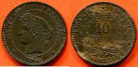 Französische Dezimalmünzen 10 CENTIMES CERES 1870 A ATELIER PARIS POIDS 10g * / N° CATALOGUE : G265 -