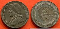 Ausländische Münzen 20 BAIOCCHI VATICAN EN ARGENT 1850 R POIDS 5.38g -