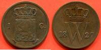 Ausländische Münzen 1 CENT PAYS-BAS EN CUIVRE 1827 POIDS 3.7g * / N° CATALOGUE : KM47 -