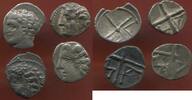 Lots LOT DE 4 MONNAIES ANTIQUES OBOLES DE MARSEILLE EN ARGENT A RÉPERTORIER LOT -