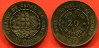 Ausländische Münzen 20 CENTIMES COLONIES FRANCAISES CANAL DE SUEZ MONNAIE DE NECESSITE BOREL LAVALLEY ET COMPAGNIE 1865 TRANCHE A 20 PANS POIDS 1.66g / N° CAT -