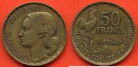 Moderne Französische Münzen 50 FRANCS GEORGES GUIRAUD ANNEE 1954 METAL BRONZE-ALU * / N° CATALOGUE : G880 -