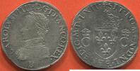 Französische Königliche Münzen TESTON CHARLES IX 1560-1574 EN ARGENT 2E TYPE TYPE OFFICIEL AUX 2 C COURONNÉES ANNÉE MDLXII 1562) ATELIER B ROUEN POIDS 9.51g REF GAD -