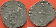 Französische Königliche Münzen HENRI III 1574-1589 DOUBLE PARISIS 2eTYPE ANNÉE 1584 & ATELIER AIX POIDS 4.35g RARETÉ R3 ETAT TTB JOLIE ET RARE MONNAIE / N° CAT -