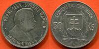 Ausländische Münzen 50 KORUN SLOVAQUIE EN ARGENT 1944 POIDS 16.44g * / N° CATALOGUE : KM10 -