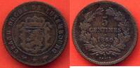 Ausländische Münzen 5 CENTIMES LUXEMBOURG EN BRONZE 1860 A PARIS POIDS 4.51g RARE * / N° CATALOGUE : KM22.2 -