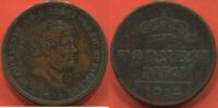Ausländische Münzen ITALIE NAPLES 10 TORNESI EN CUIVRE ANNÉE 1853 ETAT TTB / N° CATALOGUE : KM363 -