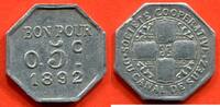 Ausländische Münzen 0 franc COLONIES FRANCAISES CANAL DE SUEZ MONNAIE DE NECESSITE . SOCIETE COOPERATIVE DU CANAL DE SUEZ 0.5C ( 5 centimes) EN ALUMINIUM 18 -