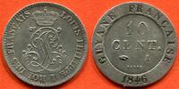 Ausländische Münzen 10 CENT COLONIES FRANCAISES GUYANE LOUIS-PHILIPPE 1er 1830-1848 DE GUYANE EN BILLON 1846 A ATELIER PARIS AVERS SURFRAPPE SUR LE REVERS -