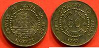 Ausländische Münzen 50 CENTIMES COLONIES FRANCAISES CANAL DE SUEZ MONNAIE DE NECESSITE BOREL LAVALLEY ET COMPAGNIE 1865 TRANCHE A 24 PANS POIDS 2.57g / N° CAT -