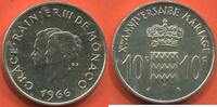 Ausländische Münzen 10 FRANCS MONACO Xe ANNIVERSAIRE DE MARIAGE 1966 ÉTAT SUPERBE A FLEUR DE COIN TRÈS JOLIE MONNAIE / N° CATALOGUE : MC154 -