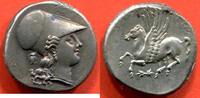 Antike Münzen STATÈRE GRÈCE SYRACUSE AGATHOCLE VERS 317-289 AV J-C DE TYPE CORINTHIEN 305-295 AV J-C A/ TÊTE CASQUÉE D’ATHÉNA A DROITE, DERRIÈRE LA -