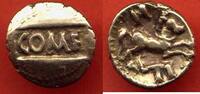 Antike Münzen STATER GAULE BRITANNIQUE ATREBATE ET REGNI TINCOMMIUS 30 BC-AD10 QUART DE AV COM F REVERS CHEVAL GALOPANT A DROITE DESSOUS TI ET DE -