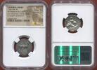 Antike Münzen DIDRACHME CALABRE TARENTE TARAS 280-240 AV J-C NOMOS OU EN ARGENT POIDS 6.31g ETAT SUPERBE A SPLENDIDE VENDU SOUS COQUE NGC STRIKE 5/5 E -