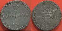 Französische Königliche Münzen HENRI III 1574-1589 1/4 D’ÉCU, CROIX AUX BRAS FLEURDELISÉE DE FACE ANNÉE 1580 ATELIER H LA ROCHELLE. POIDS 9.30g ÉTAT TTB+ / N° -