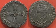 Französische Königliche Münzen QUART D’ÉCU EN ARGENT HENRI IV 1589-1610 3e TYPE AVEC CROIX AUX BRAS FLEURONNÉS DE FACE ANNÉE 1598 ATELIER 9 RENNES A/ HENRICVS IIII D G FRAN ET NAV -