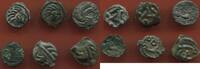 Lots BRONZE LOT DE 6 MONNAIES GAULOISES DONT 4 POTINS RÉGION DE SENONES FOIS DEUX , RÉGION DE LEUQUES FOIS DEUX, UN PETIT DE BITURIGES-CUB -