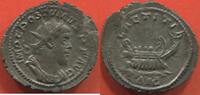 Antike Münzen ANTONINIEN POSTUME 260-269 A/ IMP C POSTVMVS P F AVG SON BUSTE RADIE ET DRAPE A DROITE. R/ LAETITIA AVG, VAISSEAU. POIDS 3.54g ETAT TTB/S -