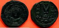 Antike Münzen FOLLIS JUSTINIEN I 527-565 EN BRONZE FRAPPE A CONSTANTINOPLE 1ere OFFICINE AN XVIII POIDS 20.18g * / N° CATALOGUE : BC163 -