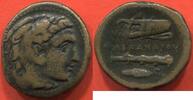 Antike Münzen BRONZE ALEXANDRE III LE GRAND MACÉDOINE PETIT A/ TÊTE D'ÉRACLES A DROITE, COIFFÉE DE LA LÉONTÉ. R/ ARC DANS UN CARQUOIS ET MASSUE A L -