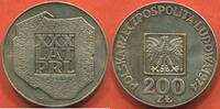 Ausländische Münzen 200 ZLOTY POLOGNE EN ARGENT 30e ANNIVERSAIRE DE LA RÉPUBLIQUE POPULAIRE DE POLOGNE ANNÉE 1974 ETAT SUPERBE A SPLENDIDE -