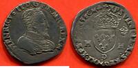 Französische Königliche Münzen TESTON CHARLES IX 1560-1574 2e TYPE A/ HENRICVS II D G FRANC REX M BUSTE A DROITE DU ROI, CUIRASSE, LA TETE NUE R/ XPS ECT ECU DE FRA -