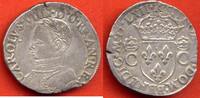 Französische Königliche Münzen TESTON CHARLES IX 1560-1574 A/ CAROLVS VIIII D G FRAN REX BUSTE A GAUCHE DU ROI, LAURE ET CUIRASSE R/ SIT NOMEN DOM BENEDICTVM ÉCU D -