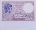 5 Francs Violet type 1917 5 Francs Violet 31.8.1933, C.57491/556, SUP EF