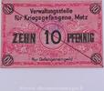 Metz 10 Pfennig Metz , Camp de prisonniers SUP+/SPL -