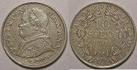 Vatican 10 Soldi Monnaie étrangère, Vatican 1866, TTB, KM# 1376 -