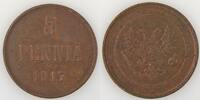 Finlande 5 Pennia Finlande, Finland 1917, TTB+, KM#17 -