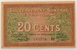 INDOCHINE FRANCAISE 20 Cent Indochine Française 1939, 183370BF, XF -