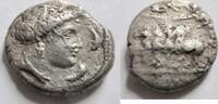 Griechenland Tetradrachme Tetradrachme von Lilybaeum auf Sizilien Rs. Wagenlenker in Quadriga n. links -