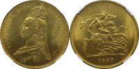 Great Britain Five Pounds 1887 Victoria MS 62 10561,46 EUR  + 34,43 EUR frais d'envoi